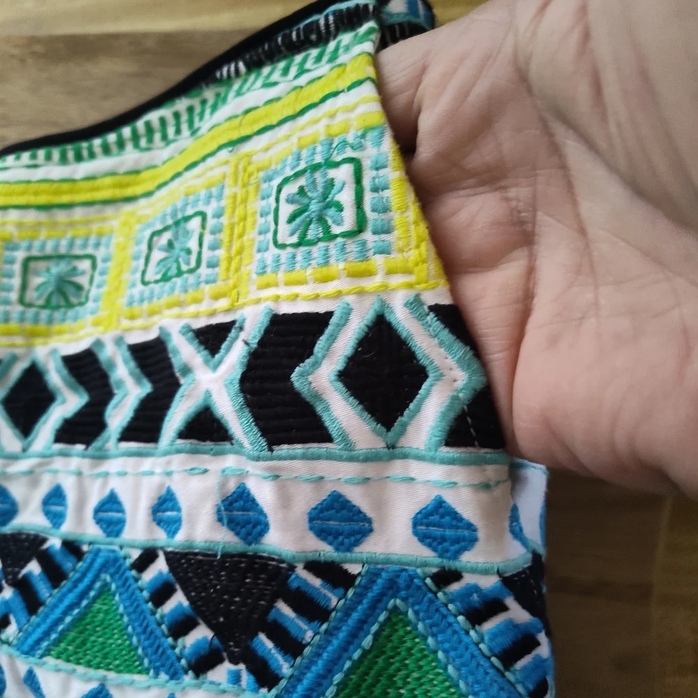 Hail Bob Cabana Embroidered lined Shorts Boho Global Design pockets Sz Xs Zip